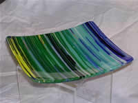 Striped Dish Glass Art Piece